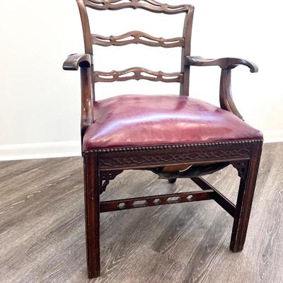George III  (?) Carved Mahogany Ladder Back Armchair *Read Details