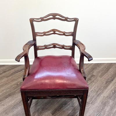 George III  (?) Carved Mahogany Ladder Back Armchair *Read Details