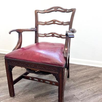 George III  (?) Carved Mahogany Ladder Back Armchair *Read Details