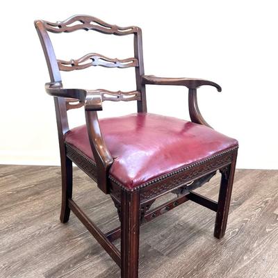 George III  (?) Carved Mahogany Ladder Back Armchair *Read Details