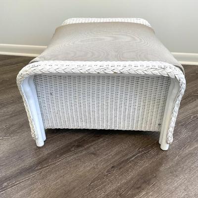 Wicker Ottoman With Indoor/Outdoor Cushion