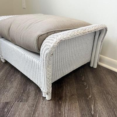 Wicker Ottoman With Indoor/Outdoor Cushion