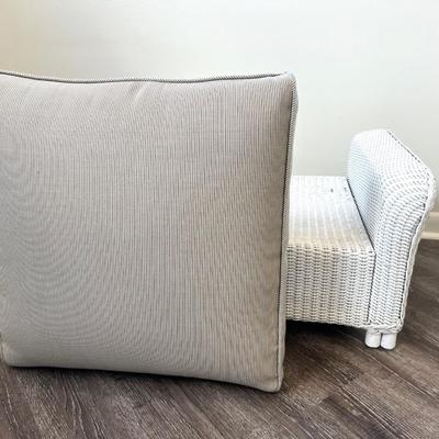 Wicker Ottoman With Indoor/Outdoor Cushion