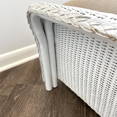 Wicker Ottoman With Indoor/Outdoor Cushion