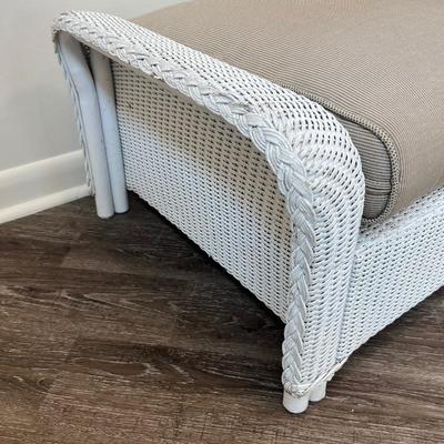 Wicker Ottoman With Indoor/Outdoor Cushion
