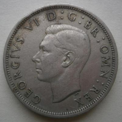 United Kingdom 1948 Half Crown Silver Coin