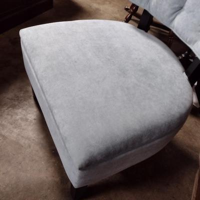Upholstered Button Back Wide Seat Slipper Chair