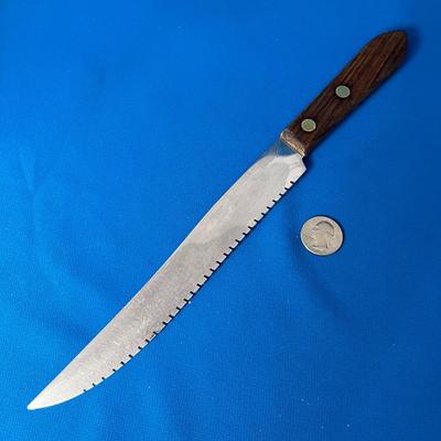 ROBINSON STAINLESS SAW TOOTH KITCHEN KNIFE 8â€ BLADE