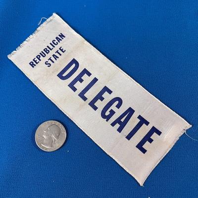 VINTAGE SATIN REPUBLICAN STATE DELEGATE RIBBON 76â€ LONG