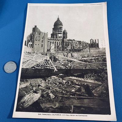 VINTAGE SEPIA TONE PHOTO SAN FRANCISCO AFTER EARTHQUAKE