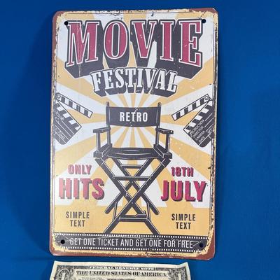 REPRODUCTION MOVIE FESTIVAL METAL SIGN 7-3/4â€ X 11-3/4â€