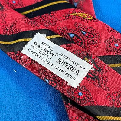 VINTAGE MENâ€™S PAISLEY AND STRIPE NECK TIE 