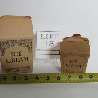 Two Vintage Cardboard Ice Cream Advertising Boxes, Menasha Corp