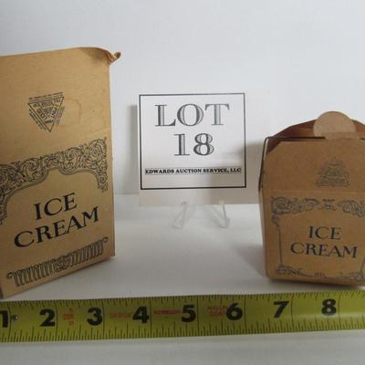 Two Vintage Cardboard Ice Cream Advertising Boxes, Menasha Corp