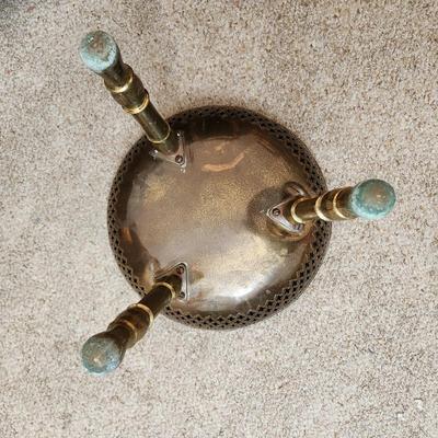 Vintage Brass Turkish bath Persian Stool foot warmer 14" dia X 12" h