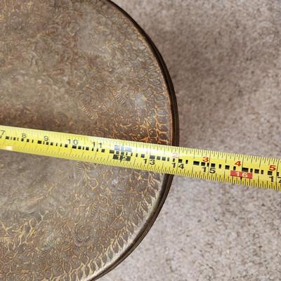 Vintage Brass Turkish bath Persian Stool foot warmer 14" dia X 12" h