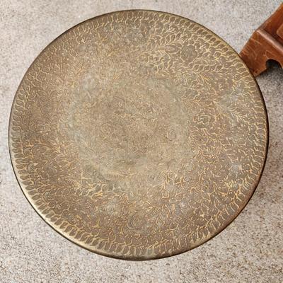 Vintage Brass Turkish bath Persian Stool foot warmer 14" dia X 12" h