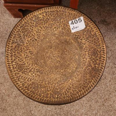 Vintage Brass Turkish bath Persian Stool foot warmer 14" dia X 12" h