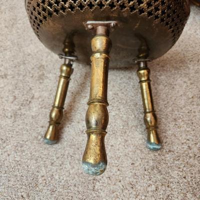 Vintage Brass Turkish bath Persian Stool foot warmer 14" dia X 12" h