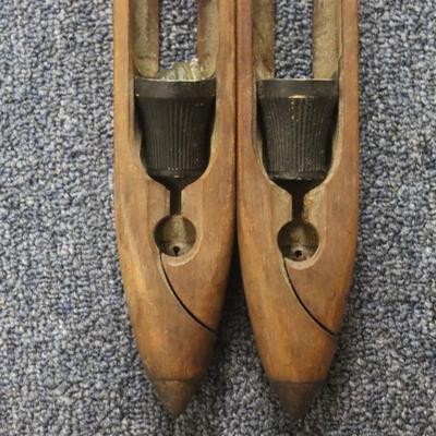 2 Shuttle Candleholders - J.T. Flagg Knitting (Cotton Mill in Florence, AL)