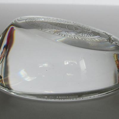 Old 2001 Bush/Cheney Inauguration of the President and Vice President Glass Paperweight