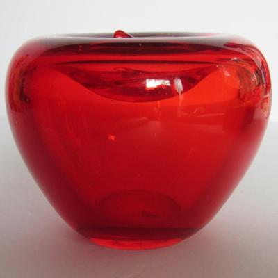 Red Glass Apple Paperweight