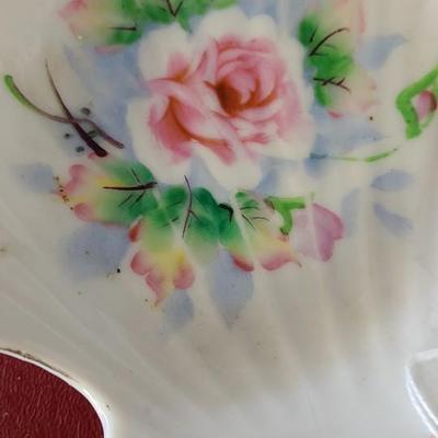 Hand Painted Shell Dish - Japan - 5 x 5 inches