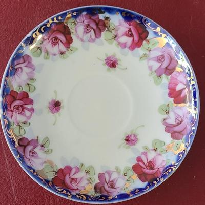 Flow Blue Cup & Saucer - some damage