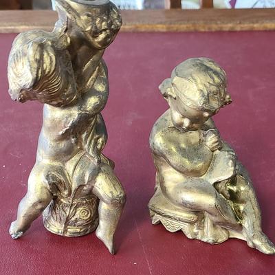 2 Cherubs for a Lamp or Home Decor - 5 inches and 6 inches
