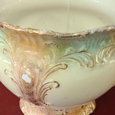 Large Porcelain Jardenier - 10 inch diameter and 9 inches tall