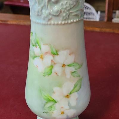 Vase with Dogwoods - Hand painted - 7 inches tall