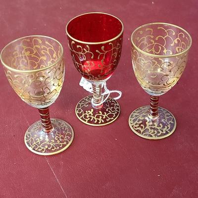 3 Small Wine Glasses - Pier One - 4 inches tall