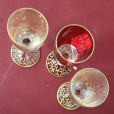 3 Small Wine Glasses - Pier One - 4 inches tall