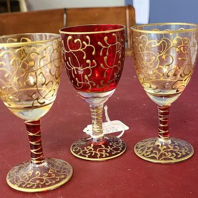 3 Small Wine Glasses - Pier One - 4 inches tall