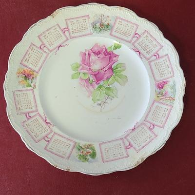 1908 Calendar Plate - 9 inches across