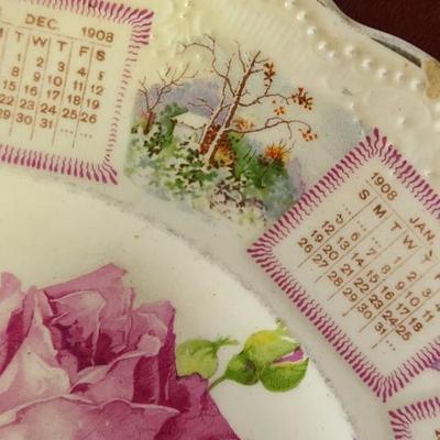 1908 Calendar Plate - 9 inches across