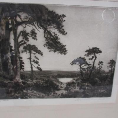 Signed Early Morn Etching & Aquatint By A. Watson Turnbull Artwork