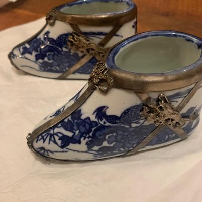 Porcelain baby shoes. From Thailand