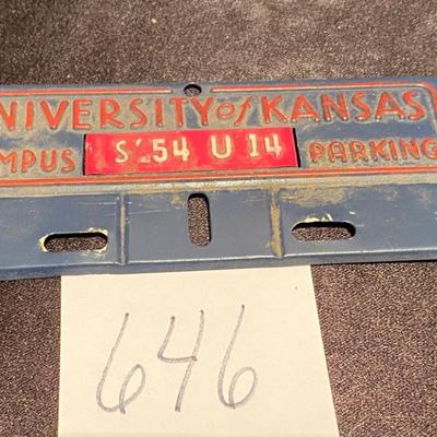 Vintage KU Parking Tag