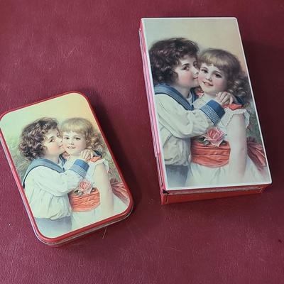 2 Tin Boxes - Hoffmann Swiss made - 4 1/2 x 3 and 6 x 3 inches