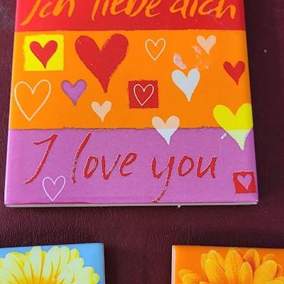 3 Colorful German Tiles - Approx. 4 x 4 inches