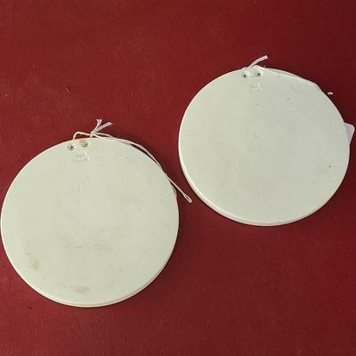 2 Round Wall Hangings - Eneret - 5 1/2 inches across