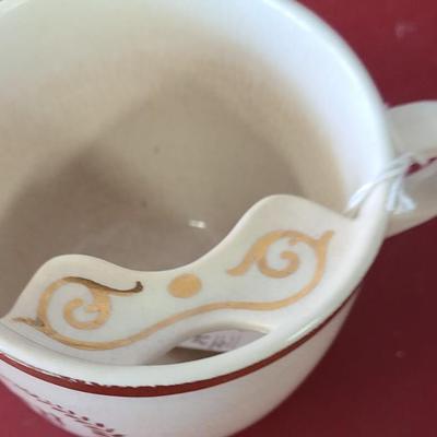 3 Moustache cups  -  one has a chip