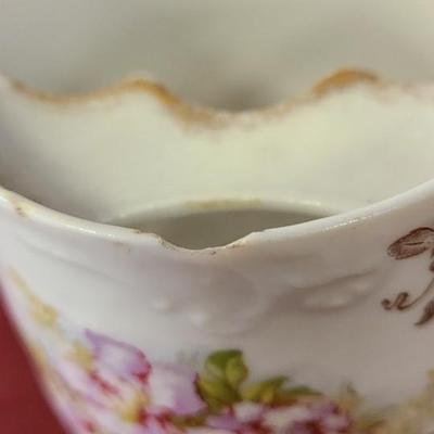 3 Moustache cups  -  one has a chip