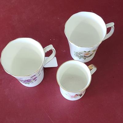3 Bone China Mugs - England