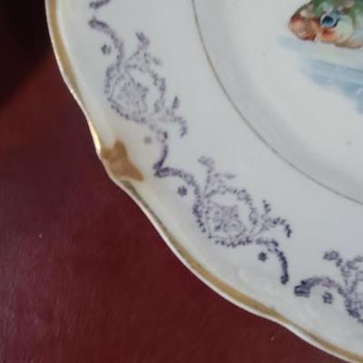 2 Vintage Fish Plates  -  8 inches across