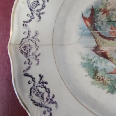 2 Vintage Fish Plates  -  8 inches across