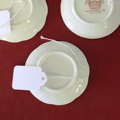 3 Butter Plates - One is English - 3 inches across