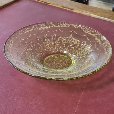 Large Gold Depression Bowl - 11 inches across
