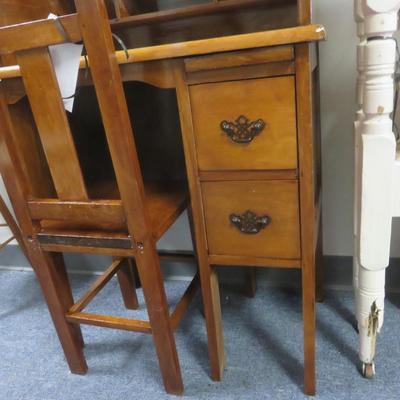 Child's Rolltop Desk and Chair - 24 x 15 inches and 36 1/2 tall